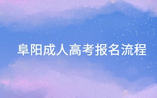 阜阳成人高考报名流程