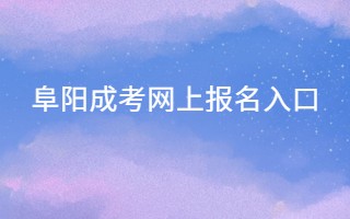 阜阳成考网上报名入口