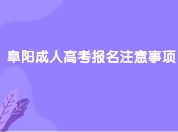 阜阳成人高考报名
