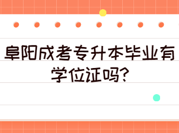 阜阳成考专升本毕业有学位证吗