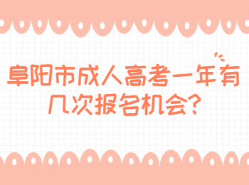 阜阳市成人高考一年有几次报名机会