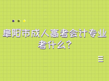 阜阳市成人高考会计专业考什么