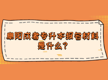 阜阳成考专升本报名材料是什么