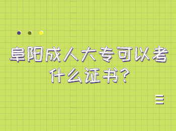 阜阳成人大专可以考什么证书