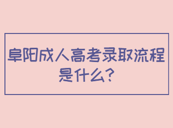 阜阳成人高考录取流程是什么