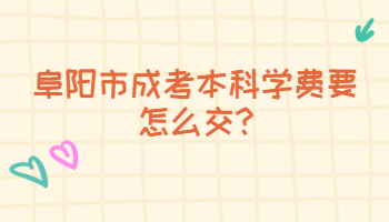 阜阳市成考本科学费要怎么交