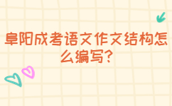 阜阳成考语文作文结构怎么编写